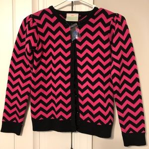 NEW Lolly Wolly Doodle Pink & Black Chev Sweater